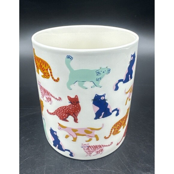 Parker Lane CAT PERSON Coffee Tea Mug Colorful CATS Stoneware Cup 16oz - Picture 4 of 6